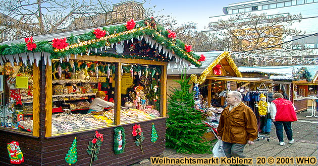 Weihnachtsmarkt-Reisen Koblenz Rhein 2024 2025, Koblenzer Weihnachtsmrkte in der Altstadt am Mnzplatz, Am Plan, Entenpfuhl, Jesuitenplatz und Rathausplatz.
